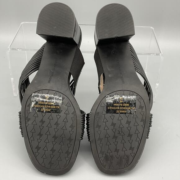 NEW Adrienne Vittadini Women’s Annalee Block Heel Mule Sandals Black Size 7M - Picture 8 of 10